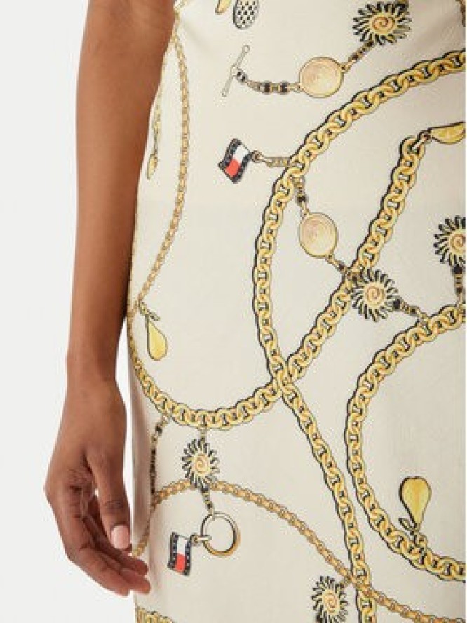 Tommy Jeans Spódnica maxi Chain Print DW0DW22298 Beżowy jasny Slim Fit