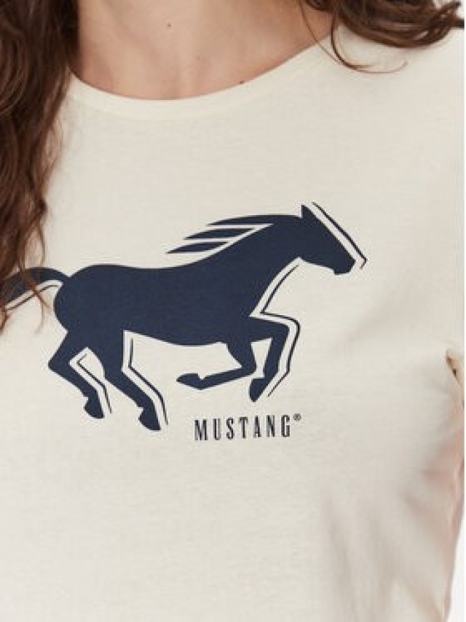 Mustang T-Shirt Loa 1016136 Écru Slim Fit
