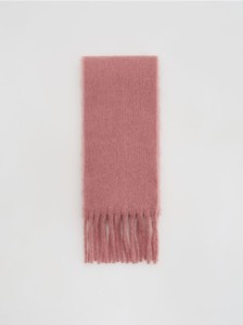 Gładki szalik z frędzlami - jasnofioletowy