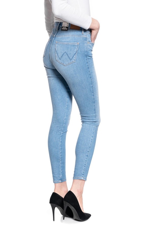 SPODNIE DAMSKIE WRANGLER HIGH RISE SKINNY SOFT CLOUD W27HZI29R 112128152