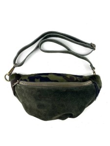 Amara Skórzana torebka "Basiko" w kolorze khaki - 30 x 13 x 7 cm rozmiar: onesize