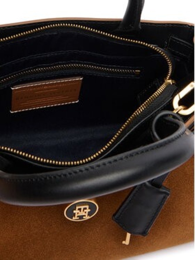 Tommy Hilfiger Torebka American Icon Mini Tote Suede Le AW0AW18202 Brązowy jasny