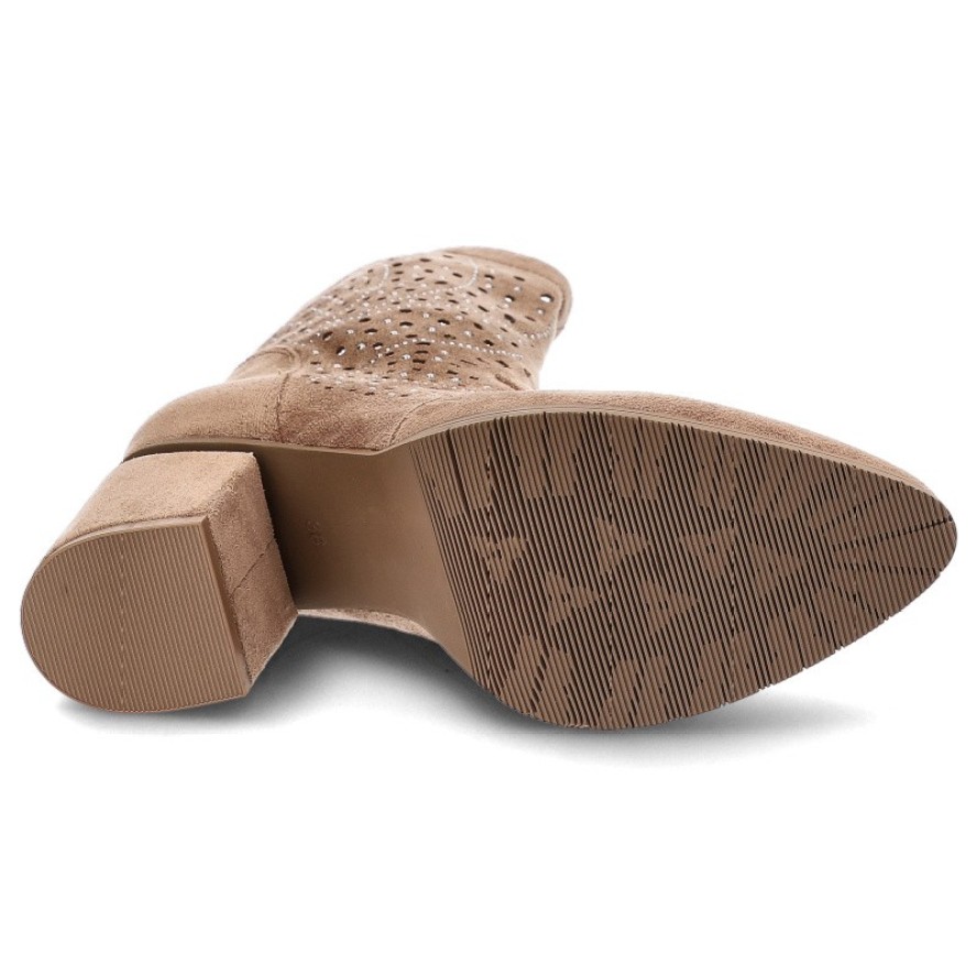 Brązowe Botki S.Barski Stylowe Kowbojki Damskie