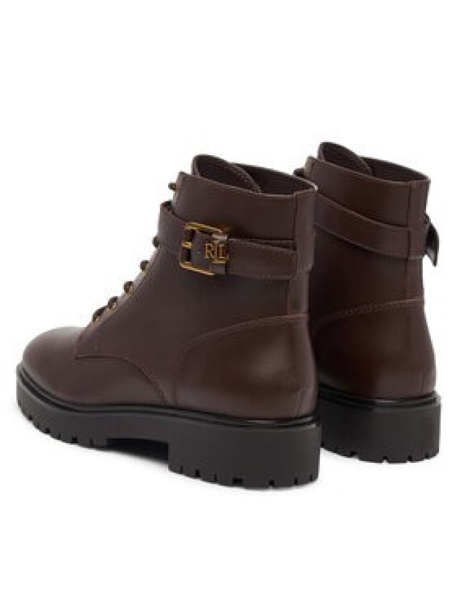 LAUREN RALPH LAUREN Trzewiki Allyson Logo Bo Bte 802P12046003 Brązowy ciemny