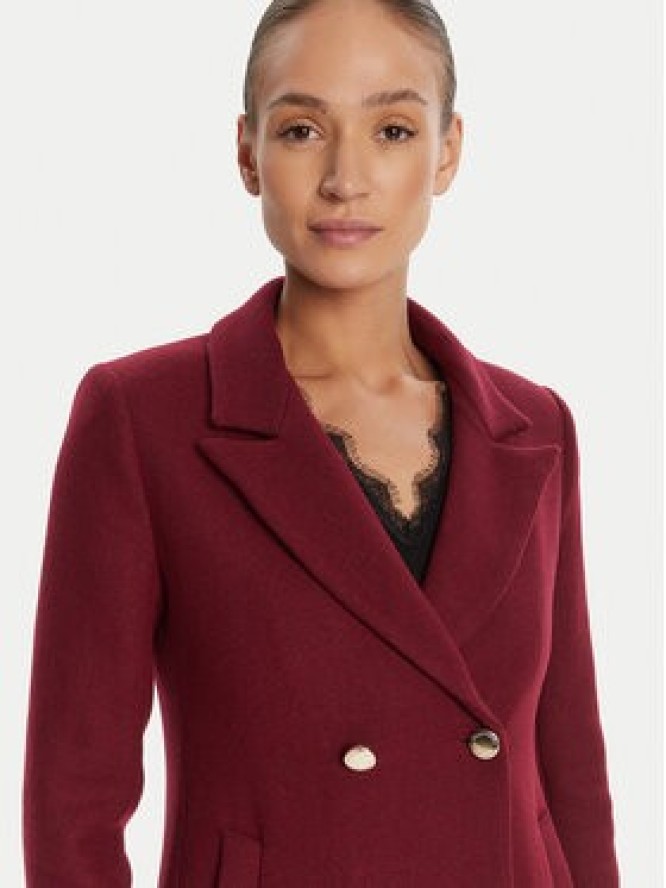 Rinascimento Płaszcz wełniany CFC0126118003 Bordowy Regular Fit