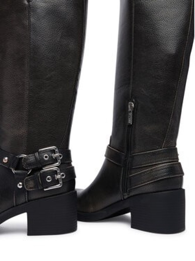 Guess Kozaki FLTMAT LEA11 Czarny