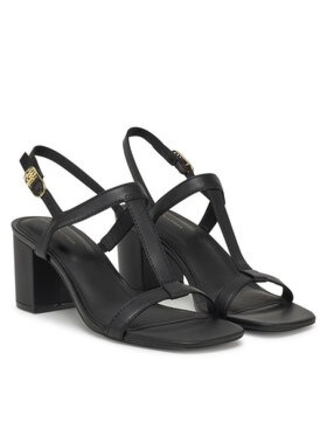 Tommy Hilfiger Sandały Leather Block Heel Sandal FW0FW08532 Czarny