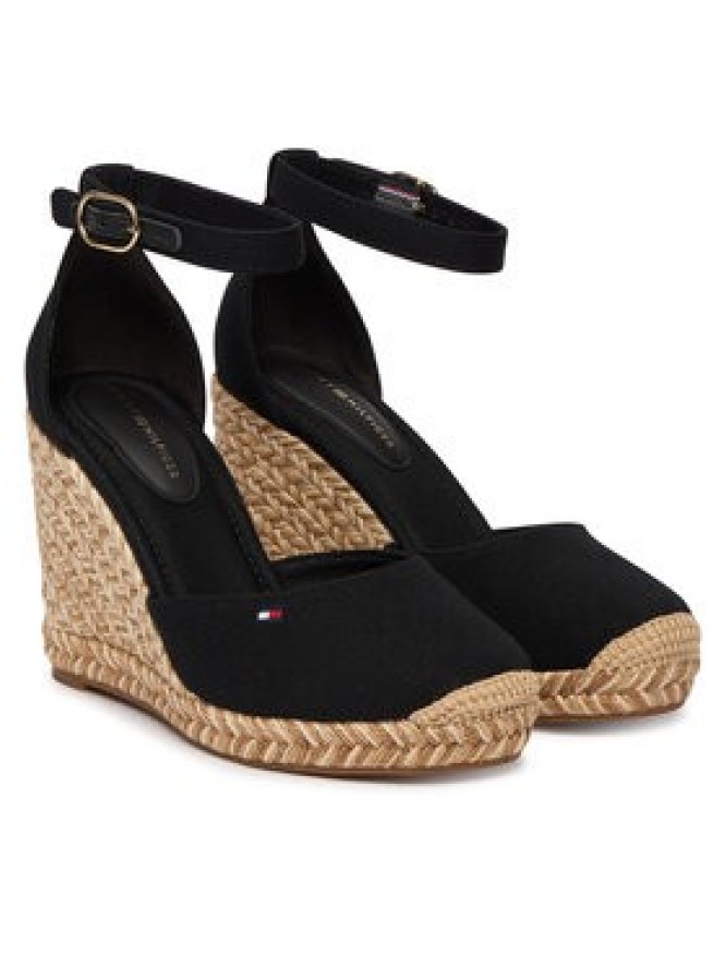 Tommy Hilfiger Espadryle Flag High Wedge Espad Closed Toe FW0FW09225 Czarny