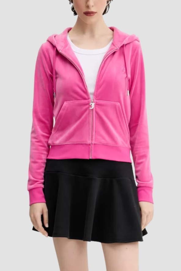 JUICY COUTURE Różowa bluza damska Robertson Hoodie, Rozmiar L