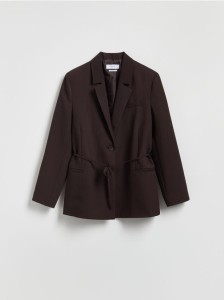 Marynarka z wiązaniem - ciemnobrązowy