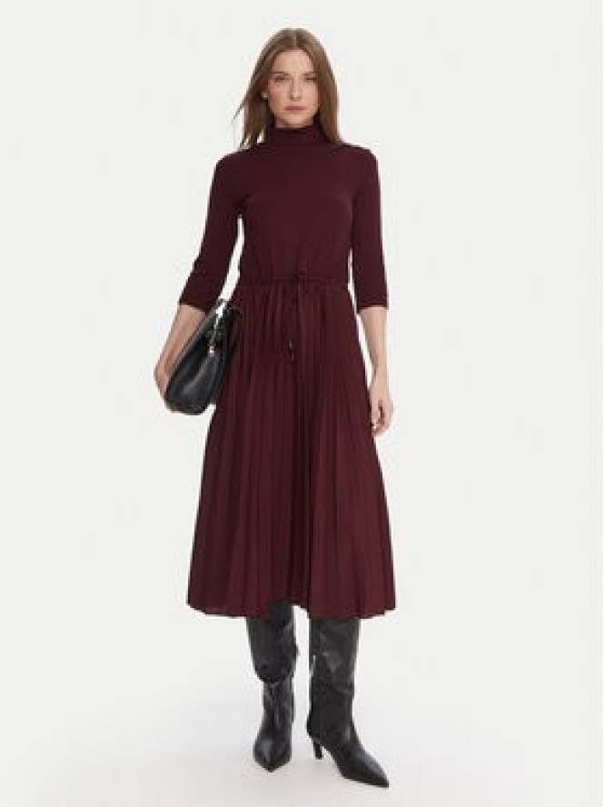 Tommy Hilfiger Sukienka codzienna WW0WW46138 Bordowy Slim Fit