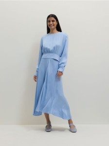 Asymetryczna spódnica midi - jasnoniebieski