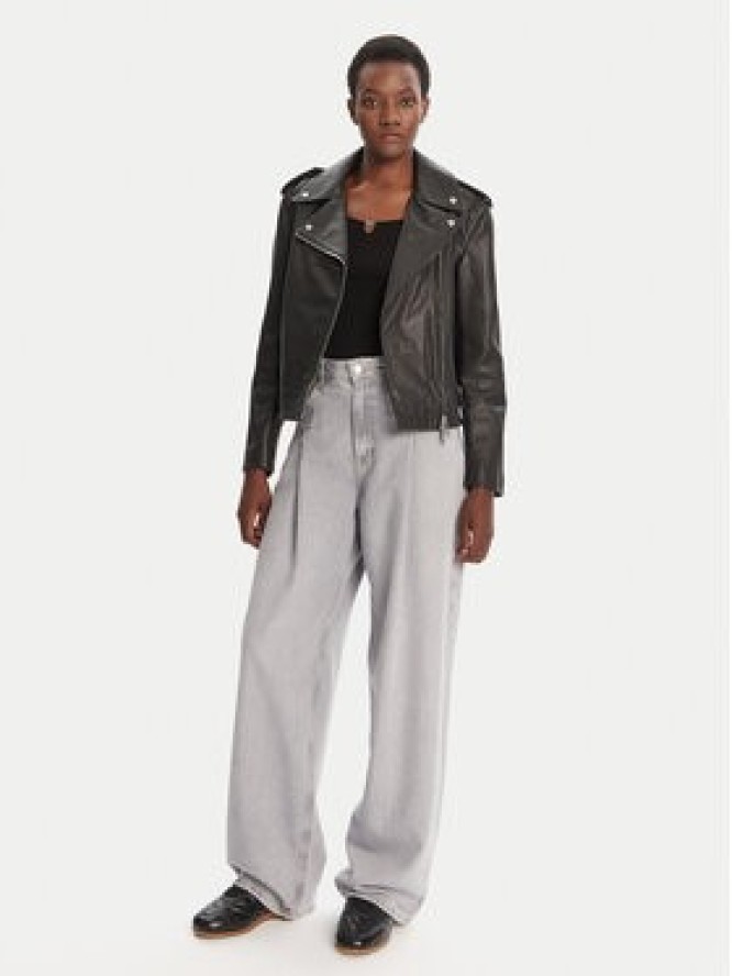 BOSS Kurtka skórzana C_Sandy 50541769 Czarny Regular Fit