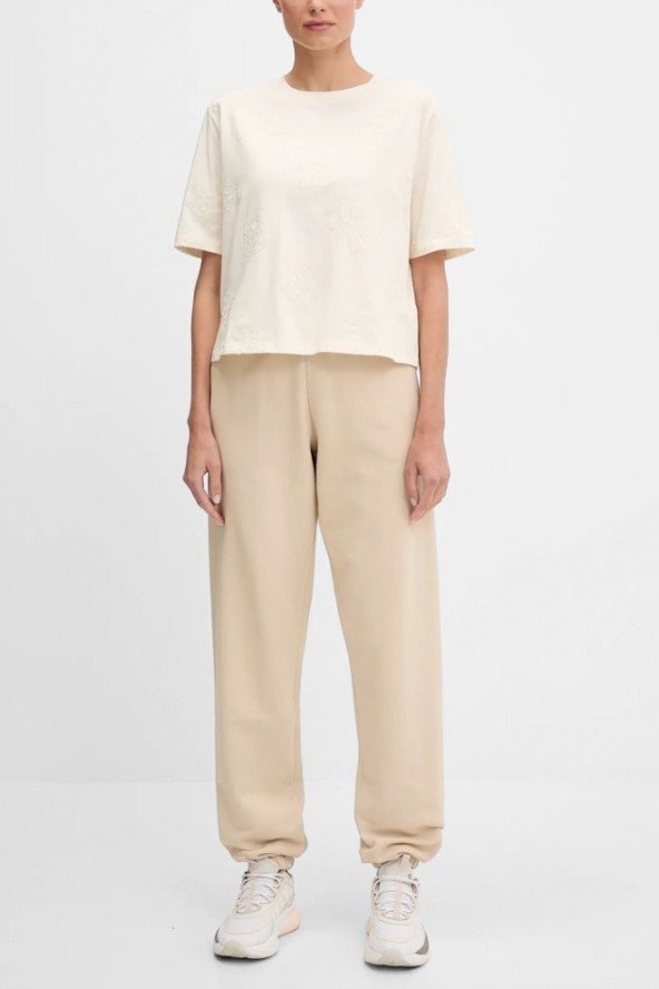 GUESS Beżowe damskie spodnie dresowe Primula, Rozmiar L