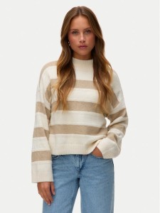 Vero Moda Sweter Inez 10331538 Beżowy Regular Fit