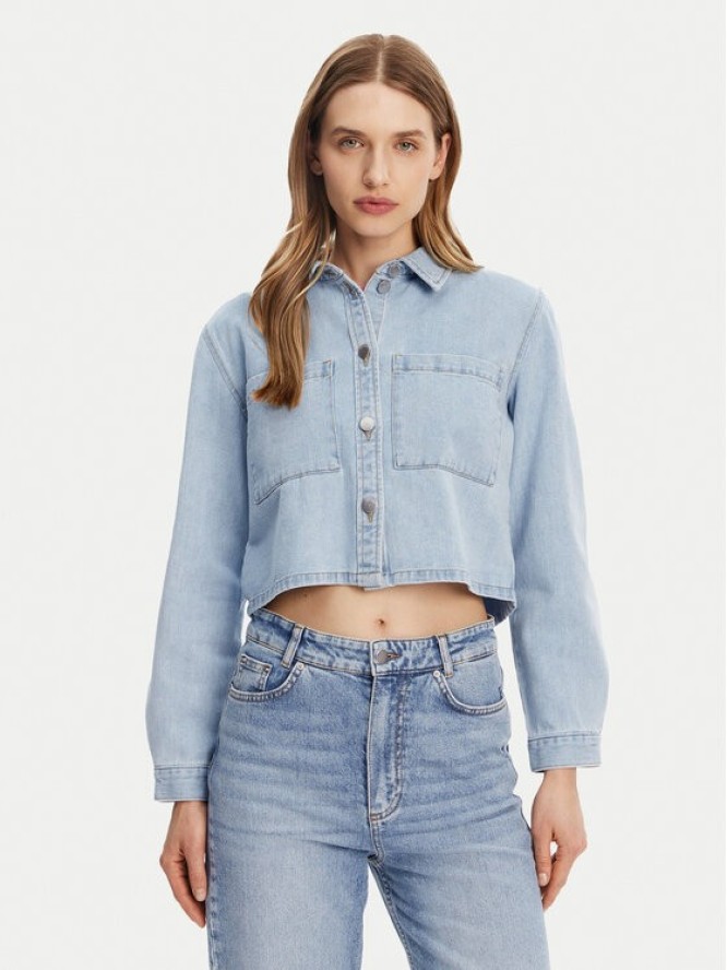 JDY Kurtka jeansowa Marly 15338847 Błękitny Oversize