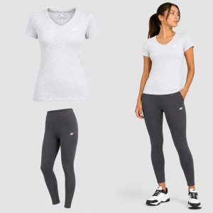 KOMPLET DAMSKI 4F T-SHIRT + LEGGINSY ZESTAW SPORTOWY NA CO DZIEŃ XS SS26