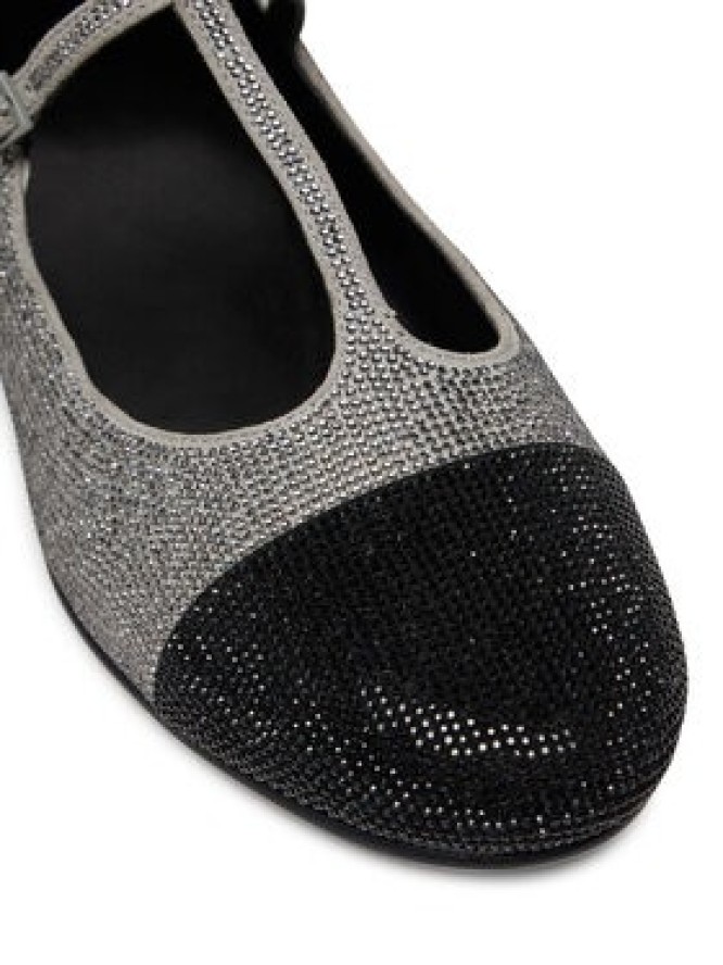 Tory Burch Baleriny Cap-Toe T-Strap Pave Heeled 159830 Srebrny