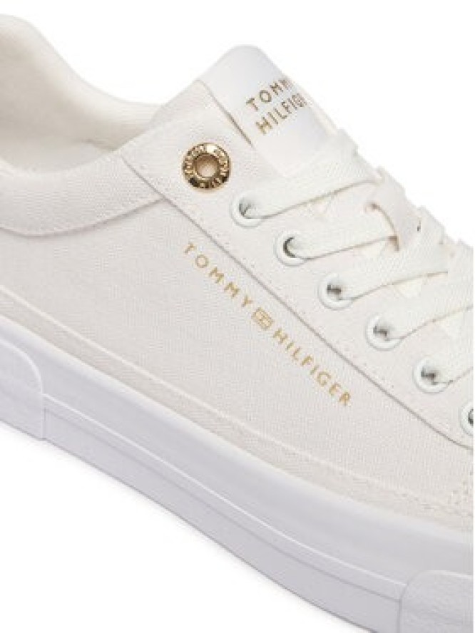 Tommy Hilfiger Sneakersy Th Foxing Platform Canvas FW0FW09480 Biały