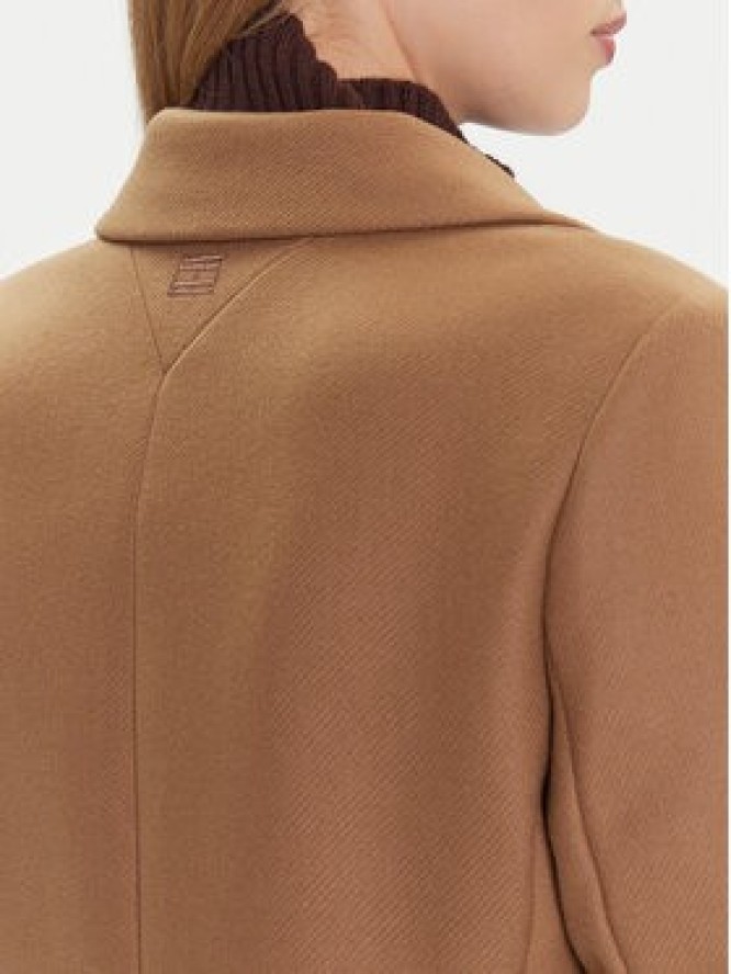 Tommy Hilfiger Płaszcz wełniany WW0WW46547 Beżowy Regular Fit