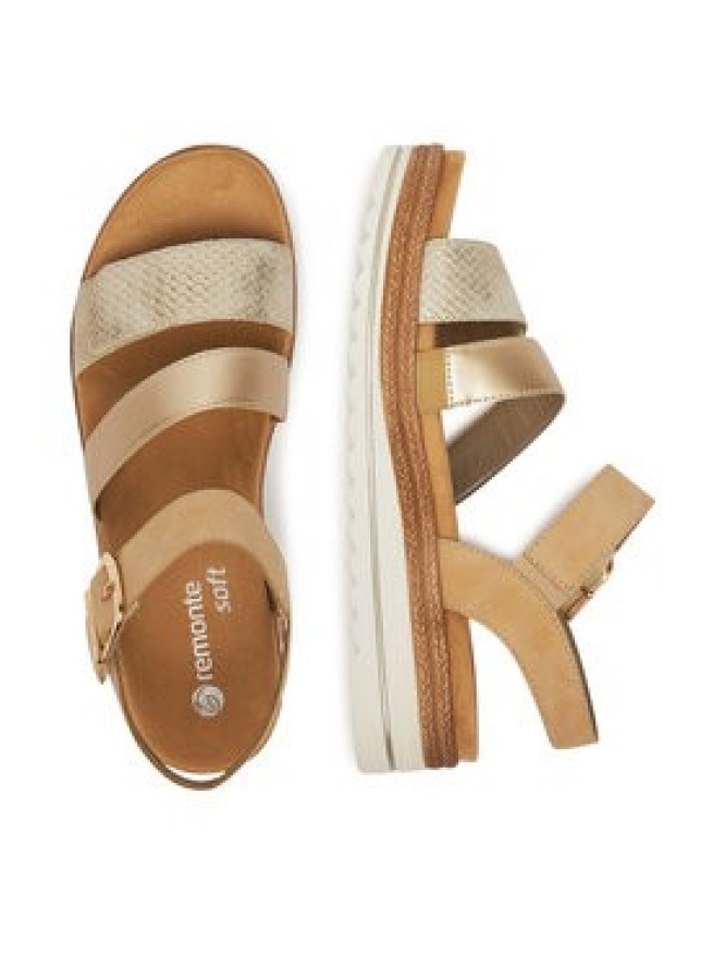 Remonte Sandały D0Q55-91 Złoty