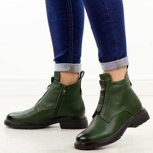 Zielone botki damskie Jezzi 2501-1