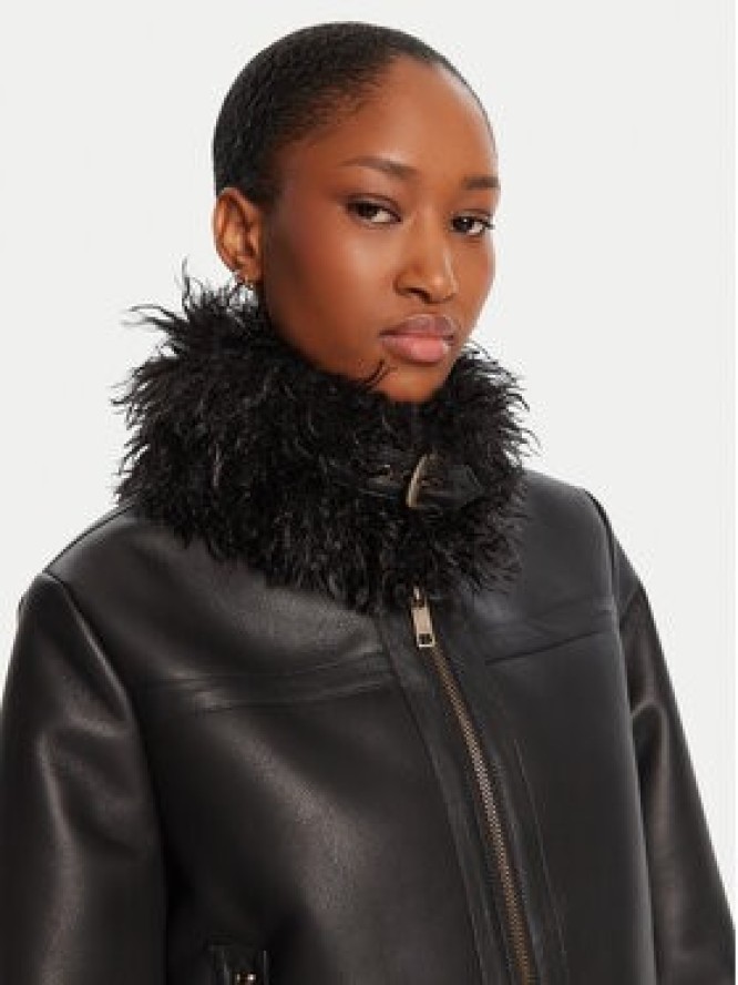 TWINSET Kurtka z imitacji skóry 252TP2410 Czarny Regular Fit