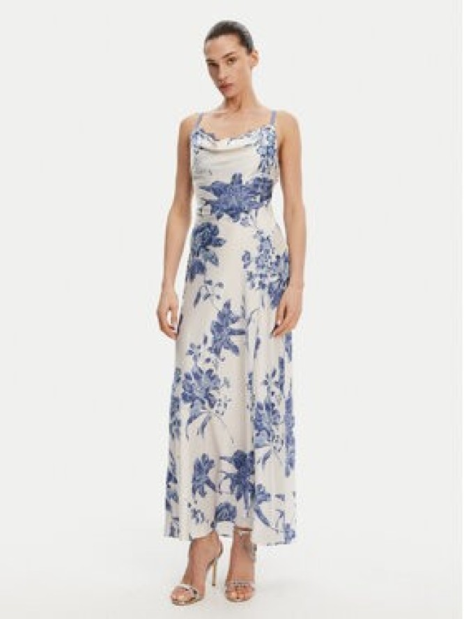 Guess Sukienka wieczorowa W5GT10 WF1T2 Écru Slim Fit