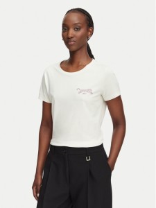 BOSS T-Shirt C_Elove_5 50566827 Kremowy Slim Fit