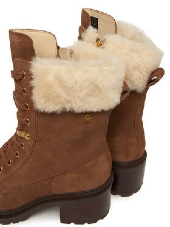Tommy Hilfiger Trzewiki Th Shearling Lace Up Boot FW0FW08999 Brązowy