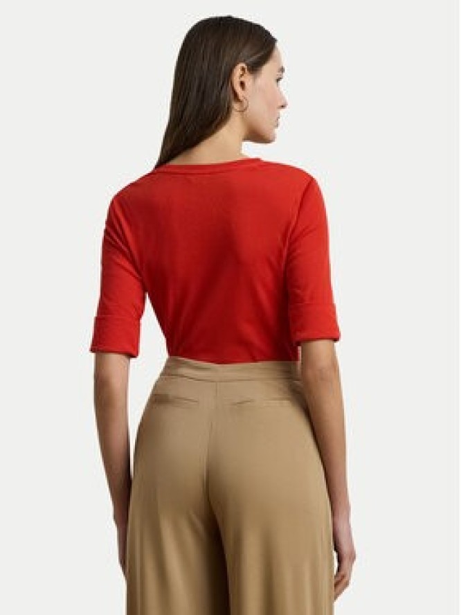 LAUREN RALPH LAUREN Bluzka 200815843008 Czerwony Slim Fit