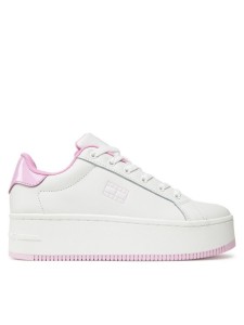 Tommy Jeans Sneakersy Tjw Flatform Patent Sneaker EN0EN02864 Écru