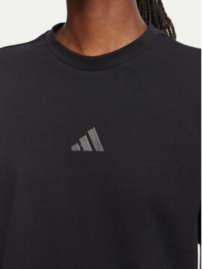 adidas T-Shirt Seasonal Essentials Animal Print 3-Stripes KH1550 Czarny Regular Fit