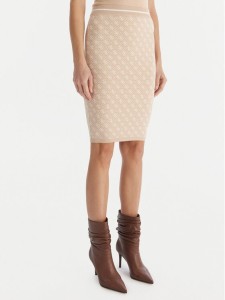 Guess Spódnica ołówkowa W4BD53 Z37K0 Beżowy Regular Fit