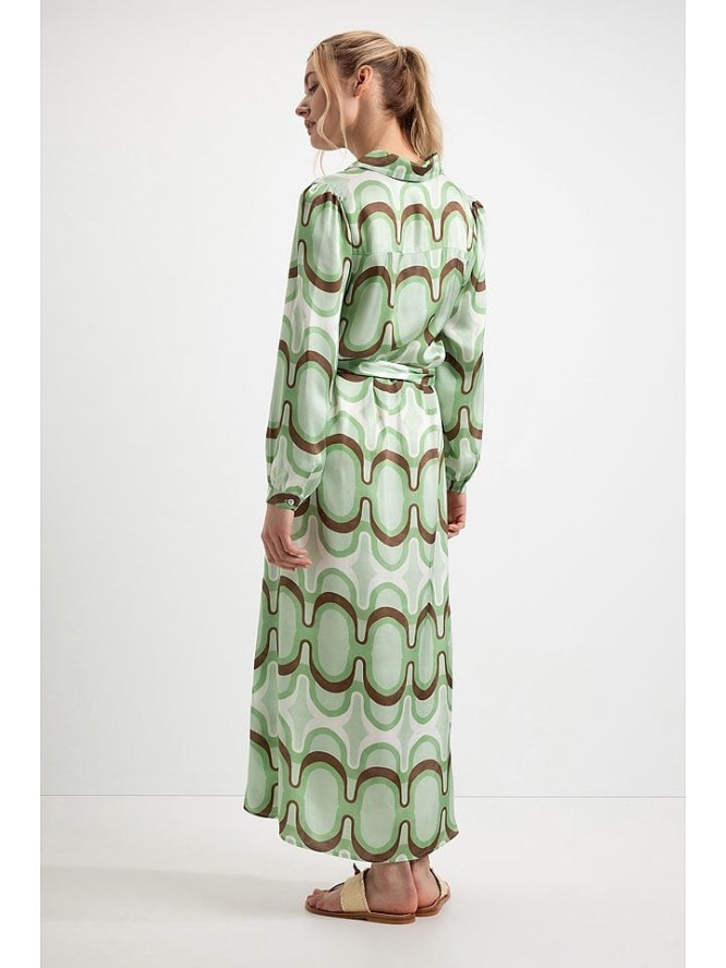 Josephine & Co Sukienka koszulowa "Dahlia" w kolorze zielono-jasnobrązowo-kremowym rozmiar: 40