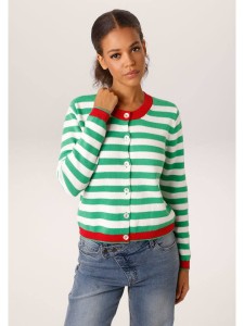 Aniston Kardigan w kolorze zielono-białym rozmiar: 44