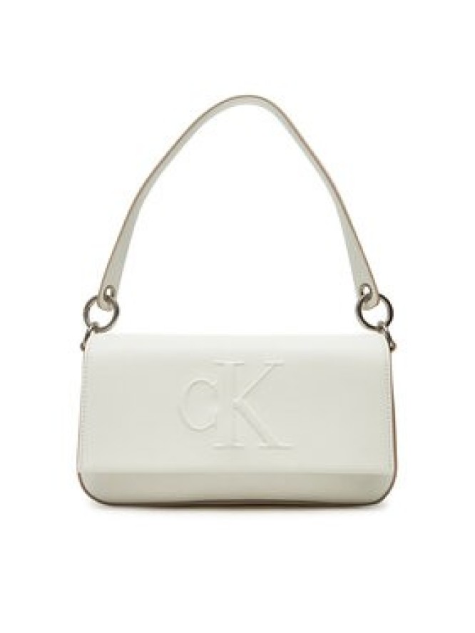 Calvin Klein Torebka Sculpted Flap Shoulder Pouch LV04K3148G Biały