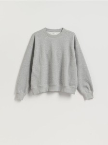 Gładka bluza z bawełną - jasnoszary