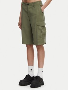 G-Star Raw Szorty materiałowe Bermuda Cargo D29016-D522 Zielony ciemny Relaxed Fit