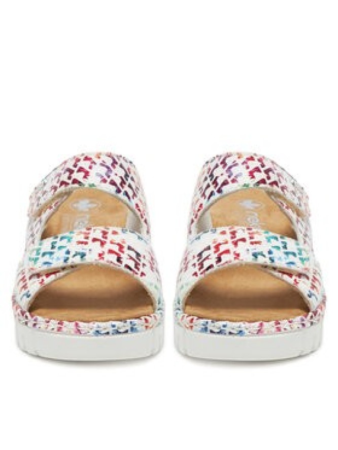 Rieker Klapki V1392-90 Biały