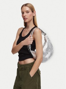 adidas Torebka Adicolor Half Crescent Bag Metallic Pu KR1562 Srebrny