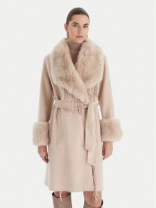 Marciano Guess Płaszcz wełniany 5BGL46 7125A Beżowy Regular Fit