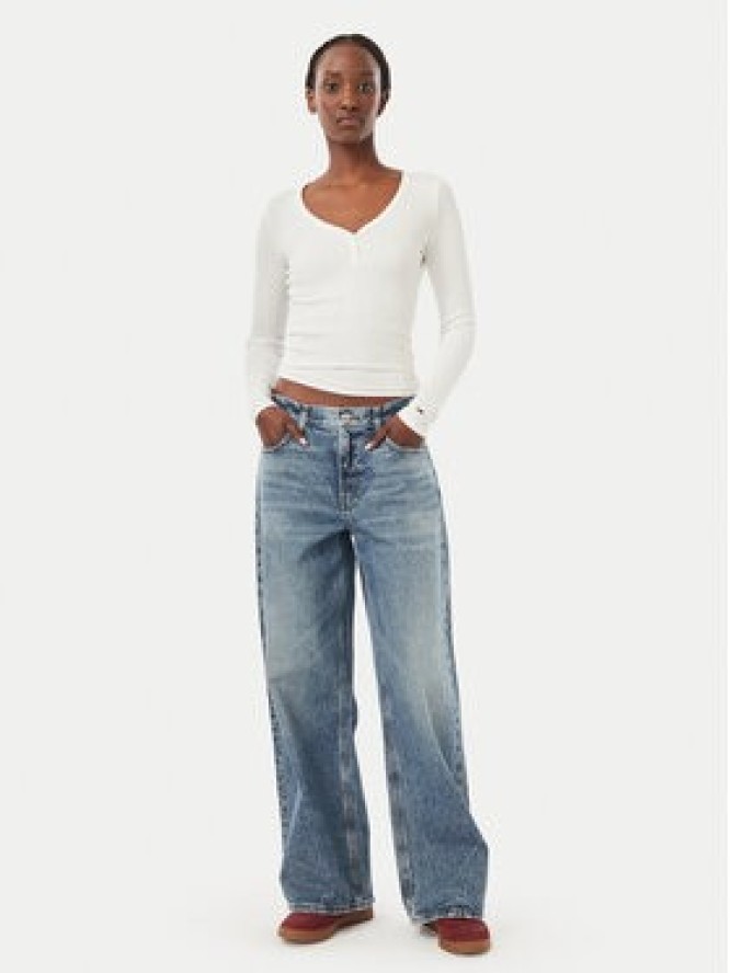 Tommy Jeans Bluzka DW0DW23259 Biały Slim Fit