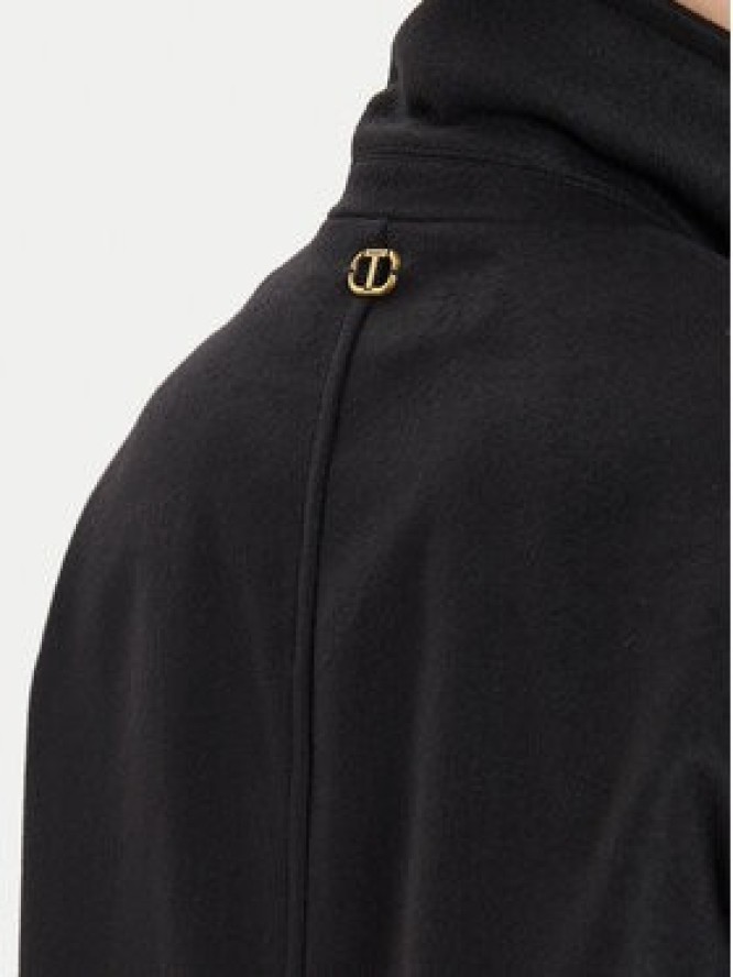 TWINSET Płaszcz wełniany 242TT2203 Czarny Loose Fit