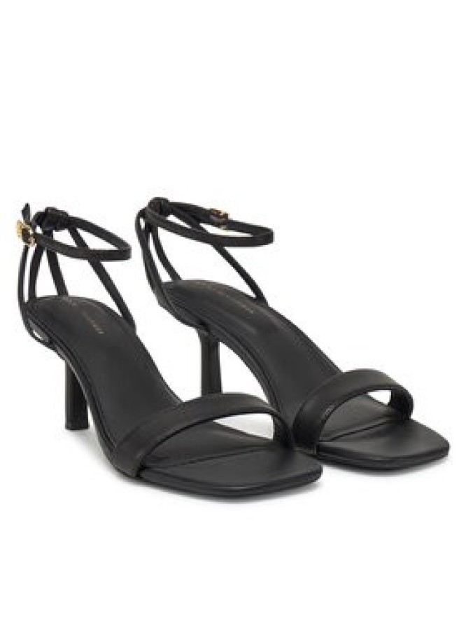 Tommy Hilfiger Sandały Leather Knots Kitten Sandal FW0FW08424 Czarny