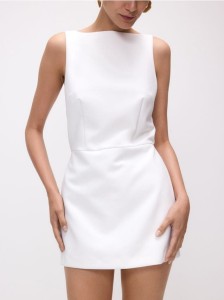 Sukienka mini - złamana biel