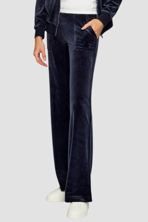 JUICY COUTURE Granatowe spodnie dresowe damskie Layla Low Rise, Rozmiar M