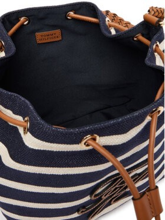 Tommy Hilfiger Torebka Th Elev Summer Bucket Stripe AW0AW18401 Granatowy