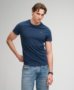 superdry SD&Co koszulka z haftem z organicznej bawełny – slim fit – Deep Sea