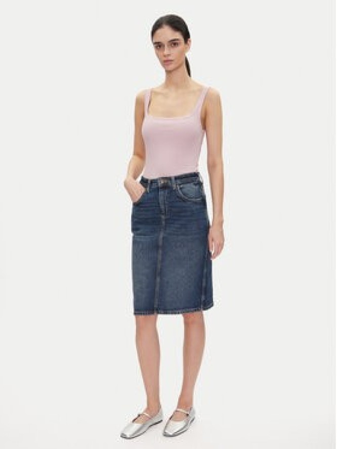 Lee Spódnica jeansowa 112355270 Granatowy Regular Fit